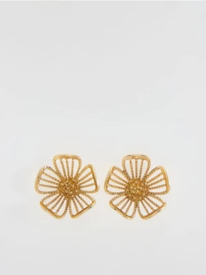 Reserved - Kolczyki w kształcie kwiatów - złoty