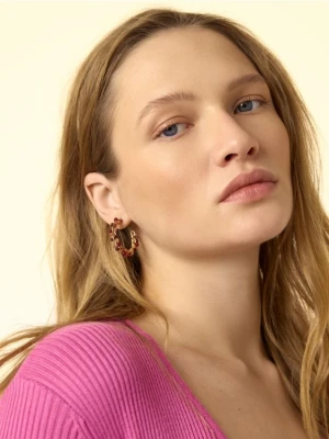 Reserved - Kolczyki z naturalnymi kamieniami - wielobarwny