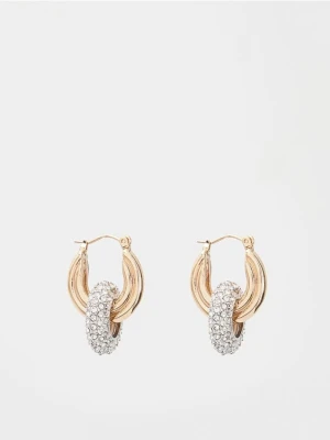 Reserved - Kolczyki z przekładanych kół z kryształkami - wielobarwny