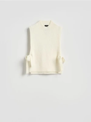 Reserved - Kołnierz z domieszką wełny - kremowy