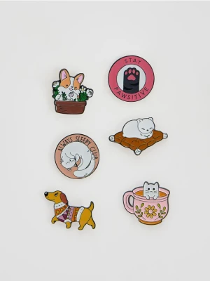 Reserved - Kolorowe przypinki 6 pack - wielobarwny