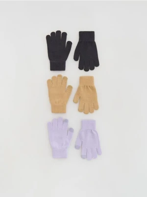 Reserved - Kolorowe rękawiczki 3 pack - wielobarwny
