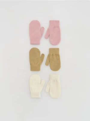 Reserved - Kolorowe rękawiczki 3 pack - wielobarwny