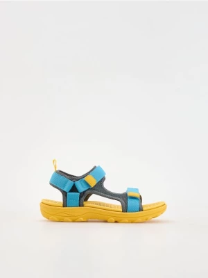 Reserved - Kolorowe sandały na rzepy - wielobarwny