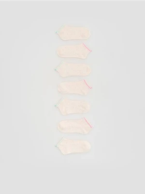 Reserved - Kolorowe skarpetki 7 pack - złamana biel