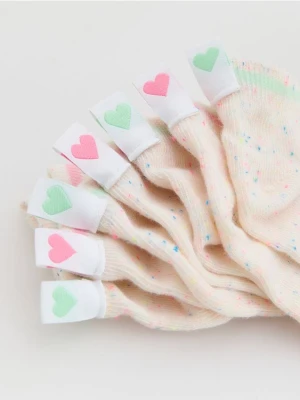 Reserved - Kolorowe skarpetki 7 pack - złamana biel