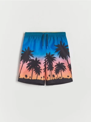 Reserved - Kolorowe szorty kąpielowe - czarny