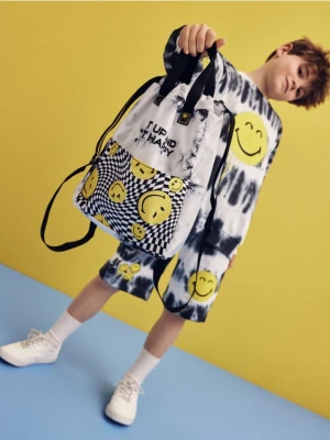 Reserved - Kolorowy plecak roll-top SmileyWorld® - czarny