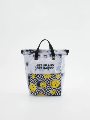 Reserved - Kolorowy plecak roll-top SmileyWorld® - czarny