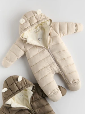 Reserved - Kombinezon z kapturem - beżowy