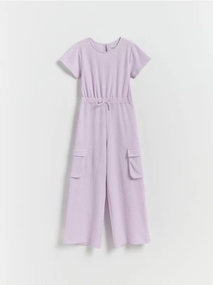 Reserved - Kombinezon z kieszeniami cargo - lawendowy