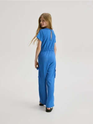 Reserved - Kombinezon z kieszeniami cargo - niebieski