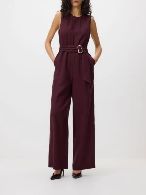 Reserved - Kombinezon z lyocellu - burgundowy