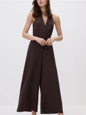Reserved - Kombinezon z lyocellu - ciemnobrązowy