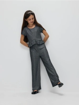 Reserved - Kombinezon z metaliczną nitką - ciemnoszary