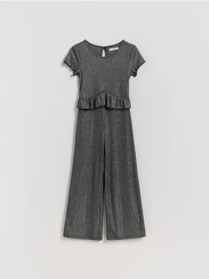 Reserved - Kombinezon z metaliczną nitką - ciemnoszary