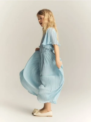 Reserved - Kombinezon z plisowanej tkaniny - jasnoniebieski