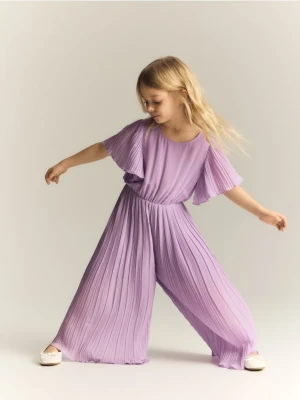 Reserved - Kombinezon z plisowanej tkaniny - lawendowy
