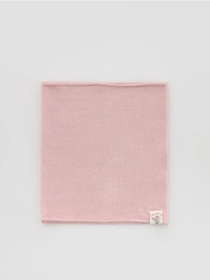 Reserved - Komin z naszywką - pastelowy róż