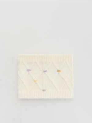 Reserved - Komin z supełkami - złamana biel