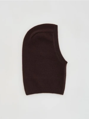 Reserved - Kominiarka z wełną i kaszmirem - ciemnobrązowy
