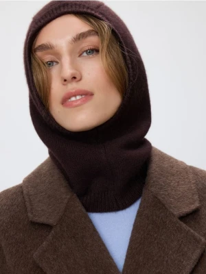 Reserved - Kominiarka z wełną i kaszmirem - ciemnobrązowy