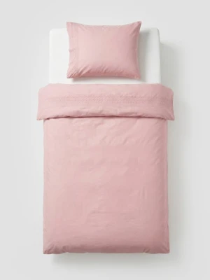 Reserved - Komplet bawełnianej pościeli z koronką - jasnofioletowy