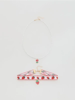 Reserved - Komplet naszyjników z koralikami - biały