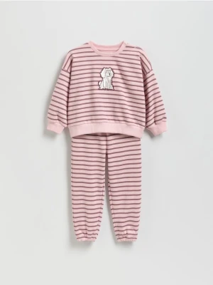 Reserved - Komplet w paski - różowy