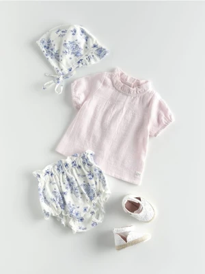 Reserved - Komplet z czapką - pastelowy róż