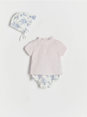 Reserved - Komplet z czapką - pastelowy róż