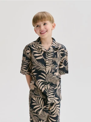 Reserved - Komplet z domieszką lnu - beżowy