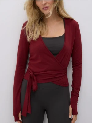 Reserved - Kopertowa bluzka z modalem - burgundowy
