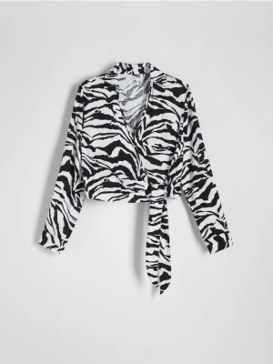 Reserved - Kopertowa koszula z dodatkiem lnu - wielobarwny