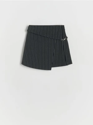Reserved - Kopertowa spódnica w paski - czarny
