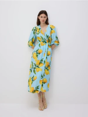 Reserved - Kopertowa sukienka midi - wielobarwny