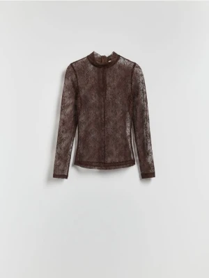 Reserved - Koronkowa bluzka - bordowy