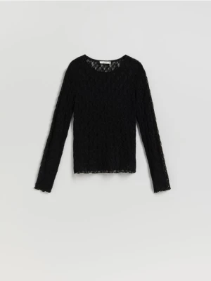 Reserved - Koronkowa bluzka - czarny