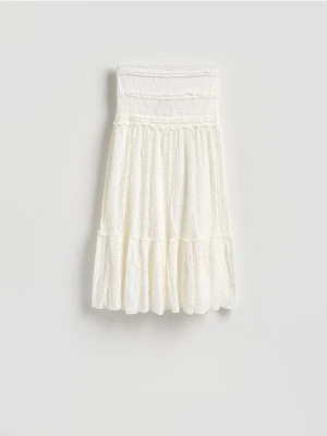 Reserved - Koronkowa spódnica maxi - biały