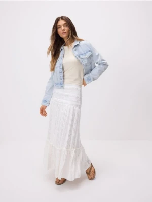 Reserved - Koronkowa spódnica maxi - biały