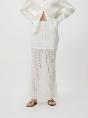 Reserved - Koronkowa spódnica maxi - biały