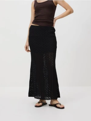 Reserved - Koronkowa spódnica maxi - czarny