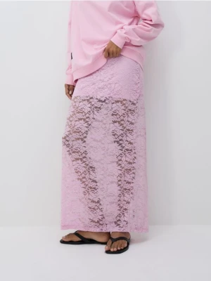 Reserved - Koronkowa spódnica - pastelowy róż