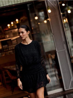 Reserved - Koronkowa sukienka - czarny