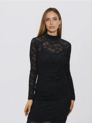Reserved - Koronkowa sukienka maxi - czarny