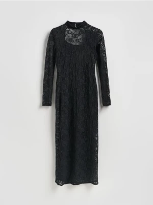 Reserved - Koronkowa sukienka maxi - czarny