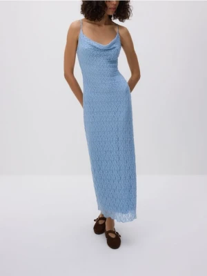 Reserved - Koronkowa sukienka maxi - jasnoniebieski