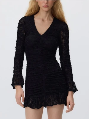 Reserved - Koronkowa sukienka mini - czarny