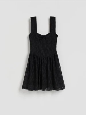 Reserved - Koronkowa sukienka mini - czarny
