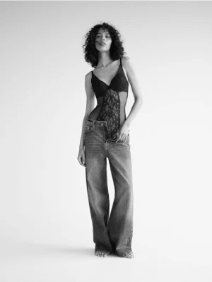 Reserved - Koronkowe body - czarny